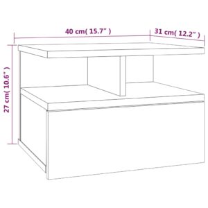 vidaXL Svävande sängbord brun ek 40x31x27 cm konstruerat trä - Bild 7