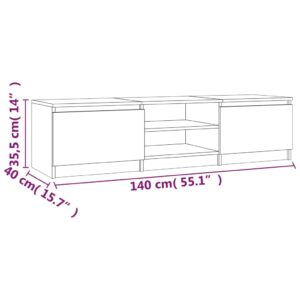 vidaXL Tv-bänk rökfärgad ek 140x40x35,5 cm konstruerat trä - Bild 7