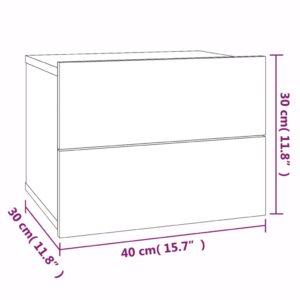 vidaXL Sängbord 2 st rökfärgad ek 40x30x30 cm konstruerat trä - Bild 10