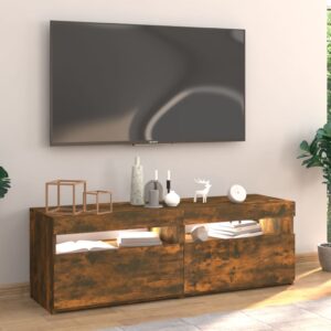 vidaXL Tv-bänk med LED-belysning rökfärgad ek 120x35x40 cm - Bild 4