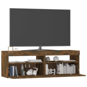 vidaXL Tv-bänk med LED-belysning rökfärgad ek 120x35x40 cm - Bild 7