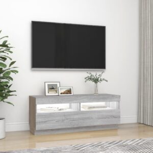 vidaXL Tv-bänk med LED-belysning grå sonoma 100x35x40 cm - Bild 5