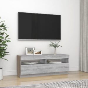 vidaXL Tv-bänk med LED-belysning grå sonoma 100x35x40 cm - Bild 6