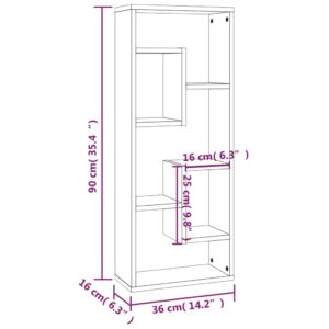 vidaXL Vägghylla rökfärgad ek 36x16x90 cm konstruerat trä - Bild 9