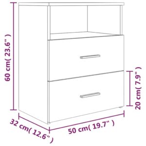 vidaXL Sängbord 2 st rökfärgad ek 50x32x60 cm - Bild 9