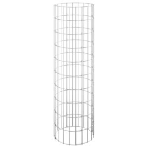 vidaXL Planteringsgabion 3 st upphöjd rund galvaniserat stål Ø30x100cm - Bild 3