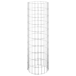 vidaXL Planteringsgabion 3 st upphöjd rund galvaniserat stål Ø30x100cm - Bild 4