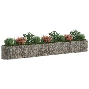 vidaXL Planteringsgabion galvaniserat järn 400x50x50 cm - Bild 3