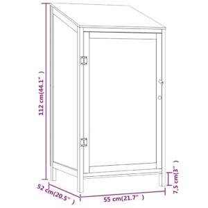 vidaXL Trädgårdsbod vit 55x52x112 cm massivt granträ - Bild 7