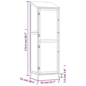 vidaXL Trädgårdsbod vit 55x52x174,5 cm massivt granträ - Bild 8