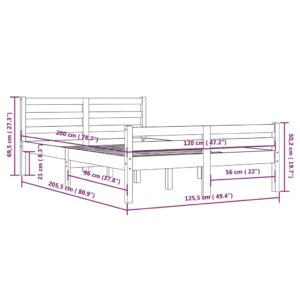 vidaXL Sängram massivt trä 120x200 cm - Bild 10