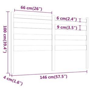 vidaXL Sänggavel vit 146x4x100 cm massiv furu - Bild 6