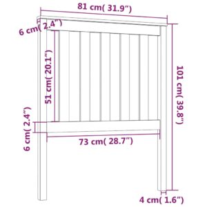 vidaXL Sänggavel vit 81x6x101 cm massiv furu - Bild 6