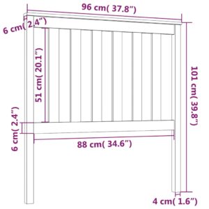 vidaXL Sänggavel svart 96x6x101 cm massiv furu - Bild 6