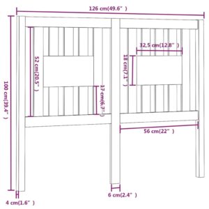 vidaXL Sänggavel vit 126x4x100 cm massiv furu - Bild 6