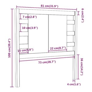 vidaXL Sänggavel vit 81x4x100 cm massiv furu - Bild 6