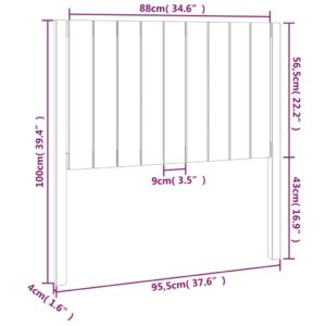 vidaXL Sänggavel svart 95,5x4x100 cm massiv furu - Bild 6