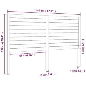 vidaXL Sänggavel svart 146x4x100 cm massiv furu - Bild 6