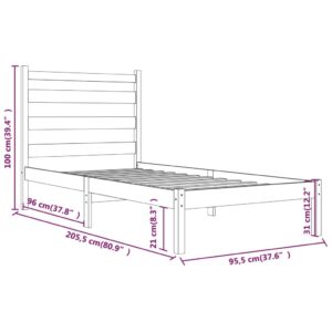 vidaXL Sängram massiv furu 90x200 cm - Bild 6