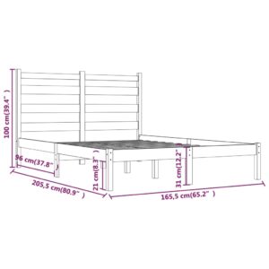 vidaXL Sängram vit massiv furu 160x200 cm - Bild 6