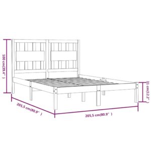 vidaXL Sängram honungsbrun massiv furu 200x200 cm - Bild 6