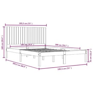 vidaXL Sängram vit massivt trä 180x200 cm - Bild 6