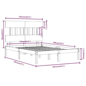 vidaXL Sängram massivt trä 135x190 cm - Bild 6