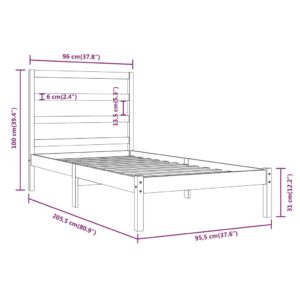 vidaXL Sängram vit massiv furu 90x200 cm - Bild 6