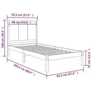 vidaXL Sängram massiv furu 90x200 cm - Bild 5