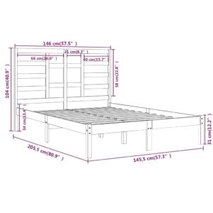 vidaXL Sängram massivt trä 140x190 cm - Bild 6