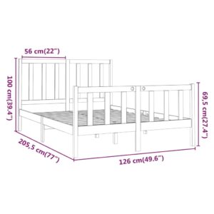 vidaXL Sängram svart massiv furu 120x200 cm - Bild 6