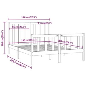 vidaXL Sängram massivt trä 140x200 cm - Bild 8