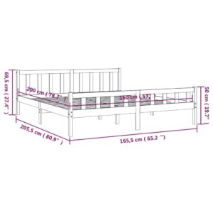 vidaXL Sängram vit massivt trä 160x200 cm - Bild 9