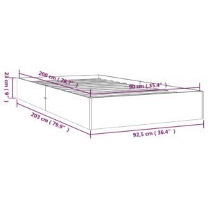 vidaXL Sängram vit massivt trä 90x200 cm - Bild 9