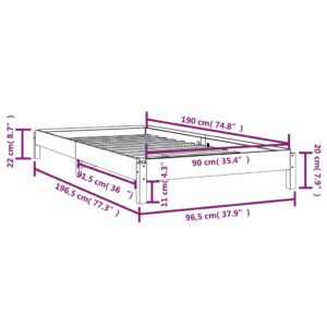 vidaXL Stapelbar säng svart 90x190 cm massivt furuträ - Bild 12