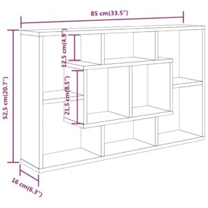 vidaXL Vägghylla betonggrå 85x16x52,5 cm konstruerat trä - Bild 7