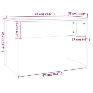 vidaXL Sminkpall sonoma-ek 70x35x45 cm konstruerat trä - Bild 6