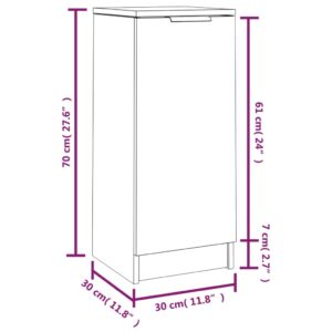 vidaXL Förvaringsskåp 2 st vit högglans 30x30x70 cm konstruerat trä - Bild 9