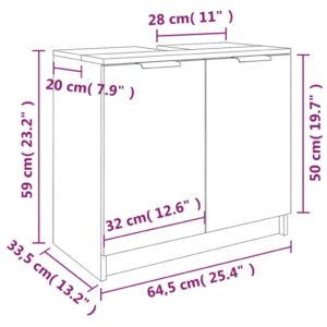 vidaXL Badrumsskåp vit 64,5x33,5x59 cm konstruerat trä - Bild 10