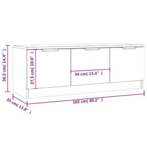 vidaXL Tv-bänk vit högglans 102x35x36,5 cm konstruerat trä - Bild 10