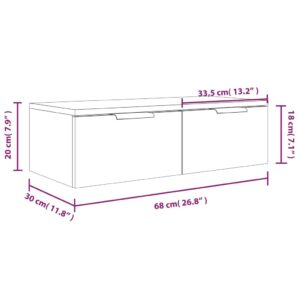 vidaXL Väggskåp betonggrå 68x30x20 cm konstruerat trä - Bild 10