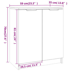 vidaXL Skoskåp svart 59x35x70 cm konstruerat trä - Bild 10