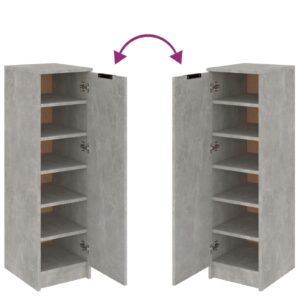 vidaXL Skoskåp betonggrå 30x35x100 cm konstruerat trä - Bild 8