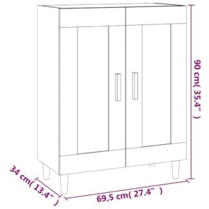 vidaXL Skåp vit 69,5x34x90 cm konstruerat trä - Bild 9