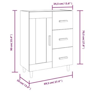 vidaXL Skåp vit 69,5x34x90 cm konstruerat trä - Bild 10