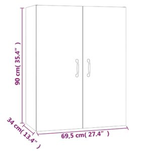 vidaXL Väggskåp svart 69,5x34x90 cm konstruerat trä - Bild 10