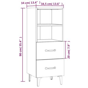 vidaXL Skåp vit högglans 34,5x34x90 cm konstruerat trä - Bild 8