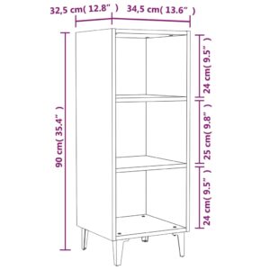 vidaXL Skåp vit högglans 34,5x32,5x90 cm konstruerat trä - Bild 7