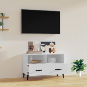 vidaXL Tv-bänk vit 80x36x50 cm konstruerat trä - Bild 3