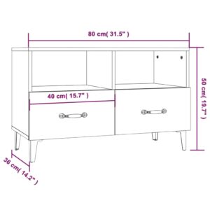 vidaXL Tv-bänk vit 80x36x50 cm konstruerat trä - Bild 10